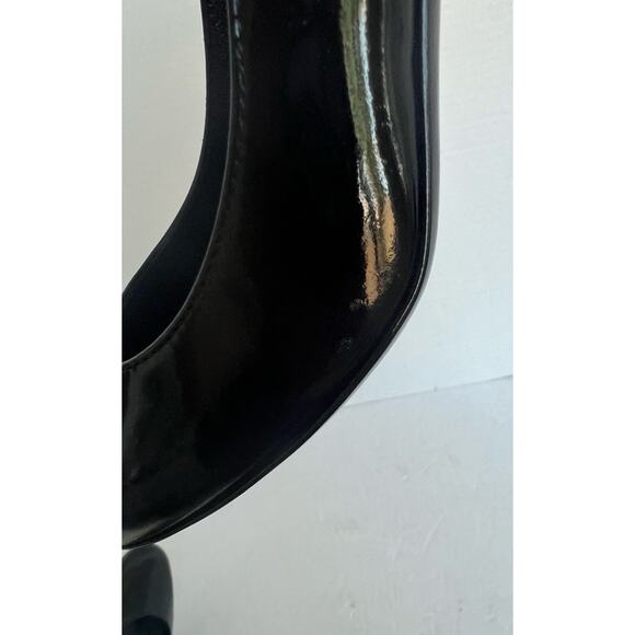 Gucci Black Patent Leather Round Toe Slip On Mid Heel Pumps Sz 6C Wide EU 36C - Picture 12 of 15